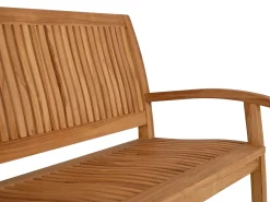 Teak Holz Gartenbank Wave 180cm 4-Sitzer
