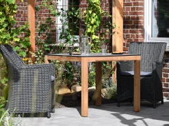 Teakholz HPL Gartentisch Serie Aviano