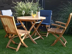 Teakholz Klapptisch Milano Premium Ø90cm