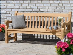 Teak Holz Parkbank Torino 180cm 4-Sitzer