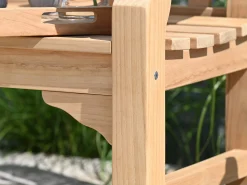 Teak Holz Parkbank Torino 180cm 4-Sitzer