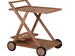 Teakholz Servierwagen Golden Trolley James
