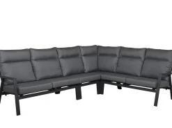 5-teiliges Alu Eck Loungeset Providence HPL Lifttisch 160x90cm