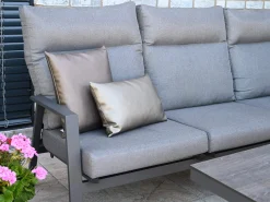 5-teiliges Alu Eck Loungeset Providence HPL Lifttisch 160x90cm