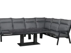 5-teiliges Alu Eck Loungeset Providence HPL Lifttisch 160x90cm