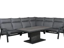5-teiliges Alu Eck Loungeset Providence mit Lift-Tisch Newport