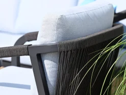 4-teiliges Alu-Rope Loungeset Royal Orchid