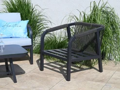 4-teiliges Alu-Rope Loungeset Royal Orchid