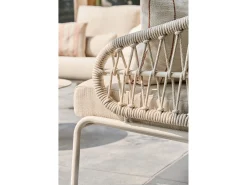 Tosca Eck-Loungeset 6-teilig Alu Rope Camel Sand | Kissen mixed weave