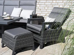 Verstell-Loungesessel Chalet Alu Geflecht mix-grey