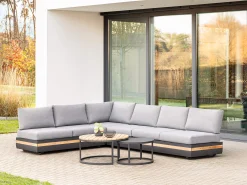 Volano Loungesofa 3-Sitzer Alu-Teak mit Funktion