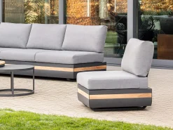 Volano Sessel 1-Sitzer Mittelmodul Alu-Teak